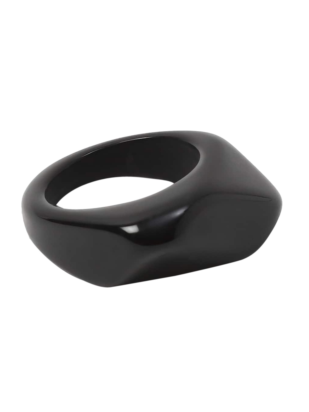 

FOREVER 21 Black Solid Resin Finger Ring