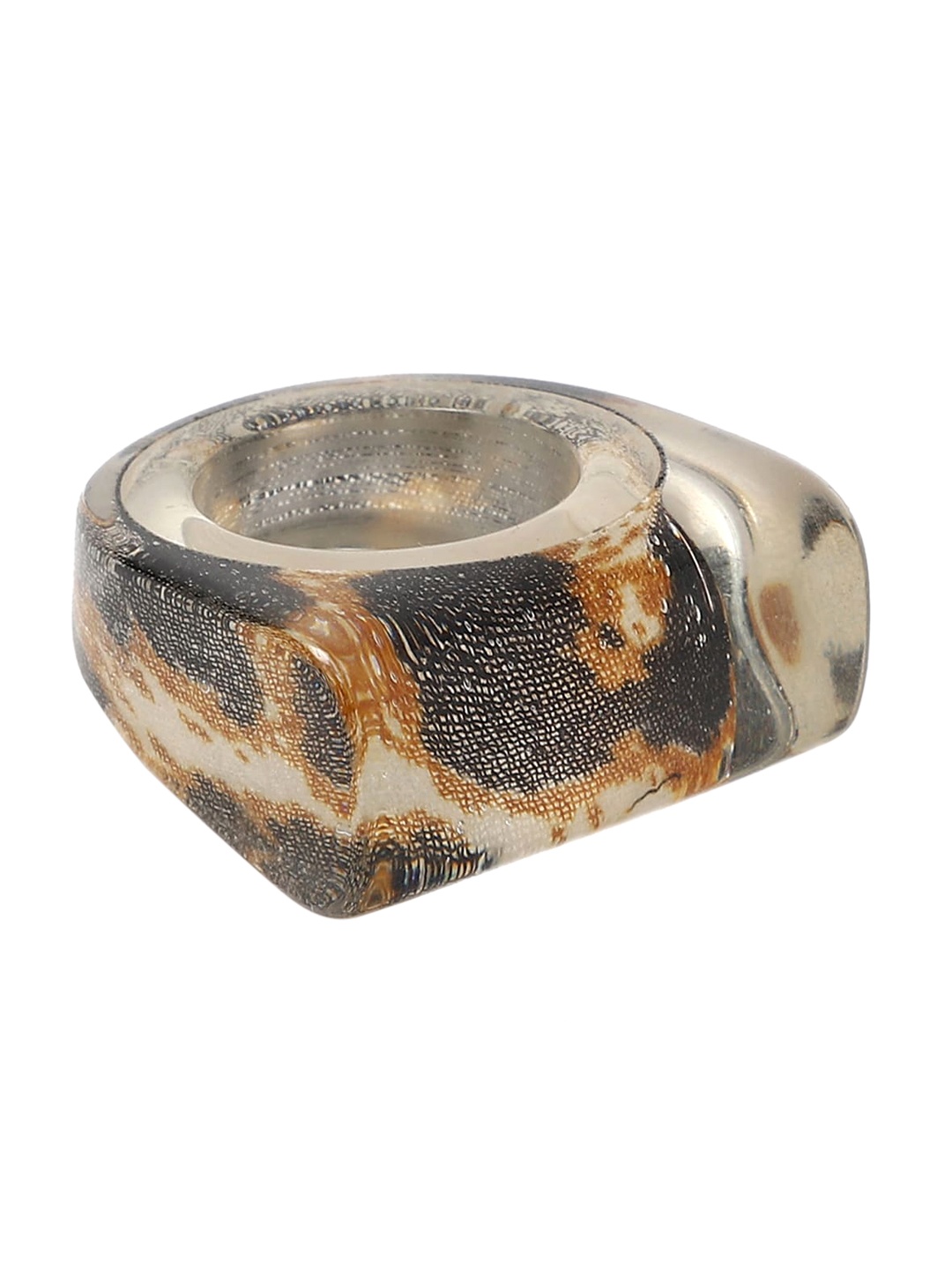 

FOREVER 21 Black & Brown Chunky Resin Finger Ring