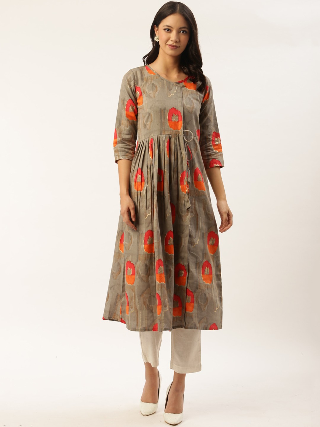 

Sangria Women Grey Printed Kurta