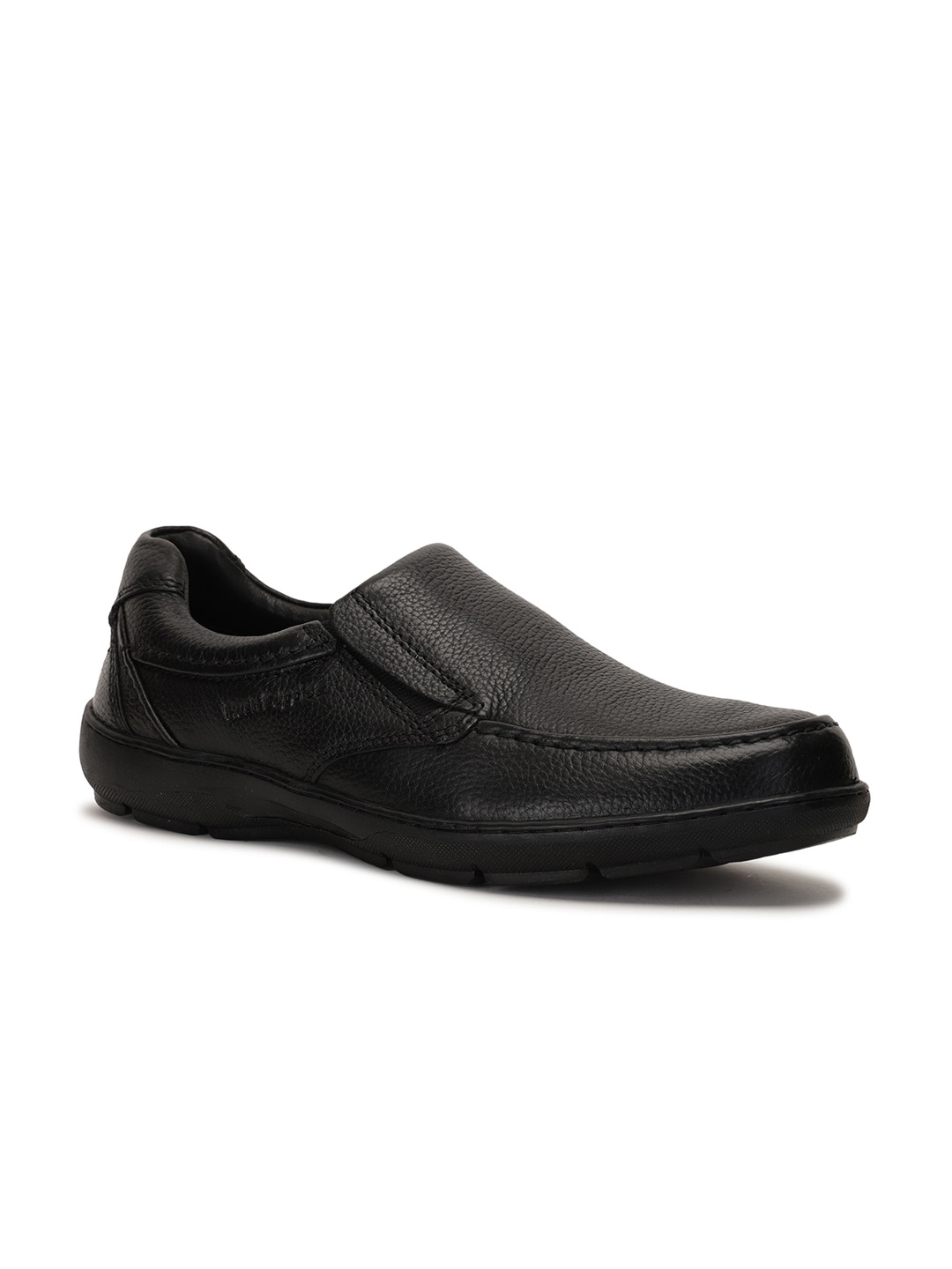 

Hush Puppies Men Black Textured Leather Formal Slip-ons