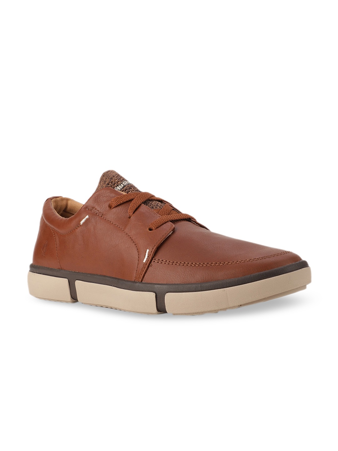 

Hush Puppies Men Tan Leather Sneakers