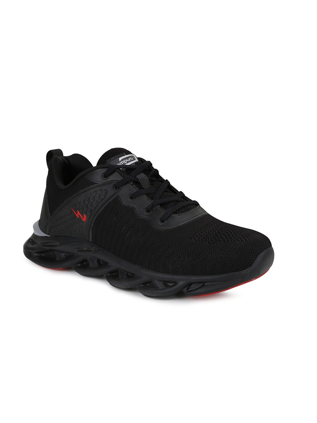 

Campus Men Black Mesh Running Shoes