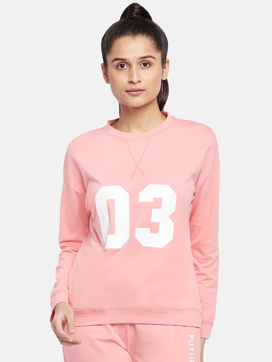 

Ajile by Pantaloons Women Pink Printed Sweatshirt