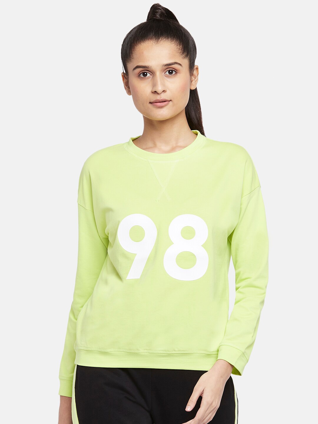 

Ajile by Pantaloons Women Green Printed Sweatshirt