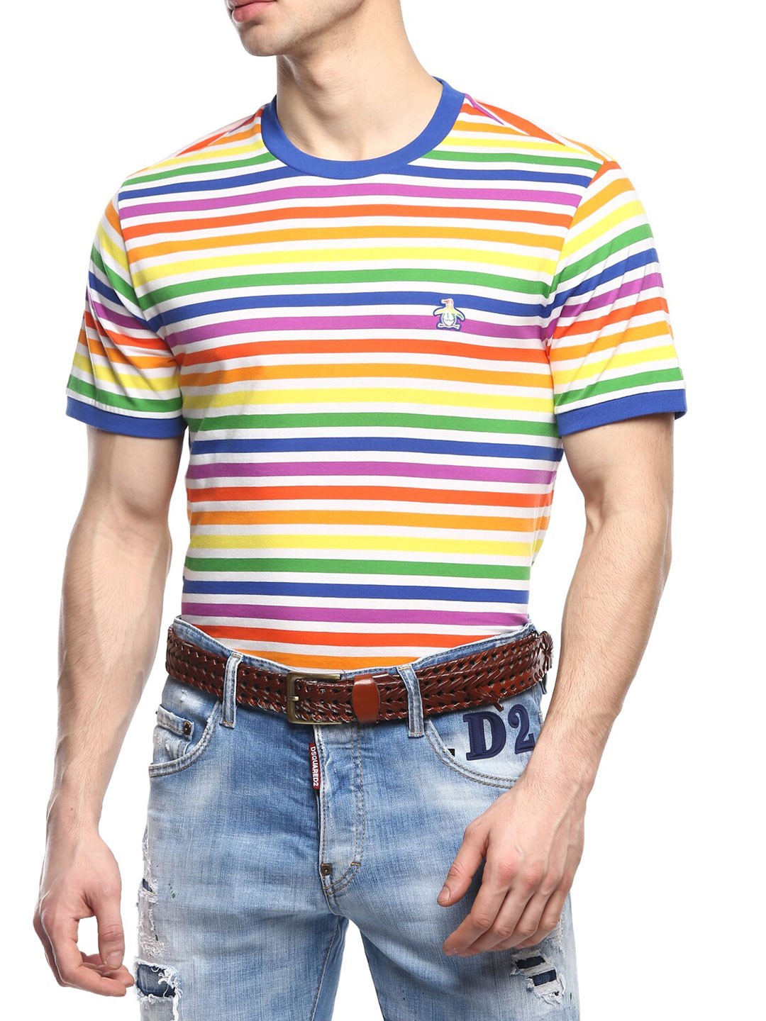 

Original Penguin Men Multicoloured Striped Pockets T-shirt, Multi