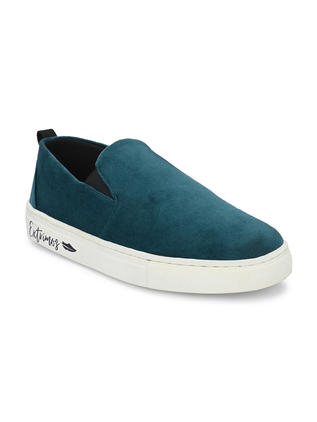 

EXTRIMOS Men Green Suede Slip-On Sneakers