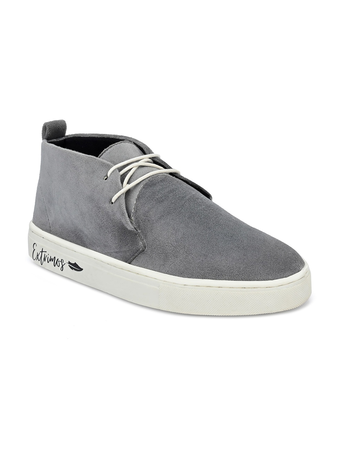 

EXTRIMOS Men Grey Textured Suede Sneakers