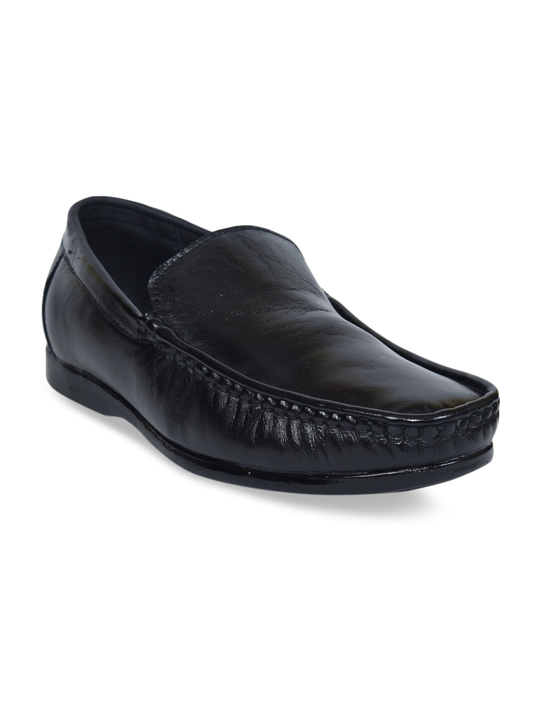 

Ajanta Men Black Solid Leather Formal Loafers