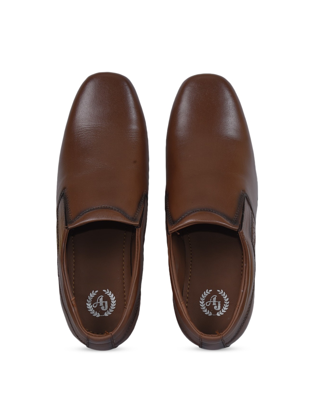 

Ajanta Men Tan Brown Solid Formal Slip on Shoes