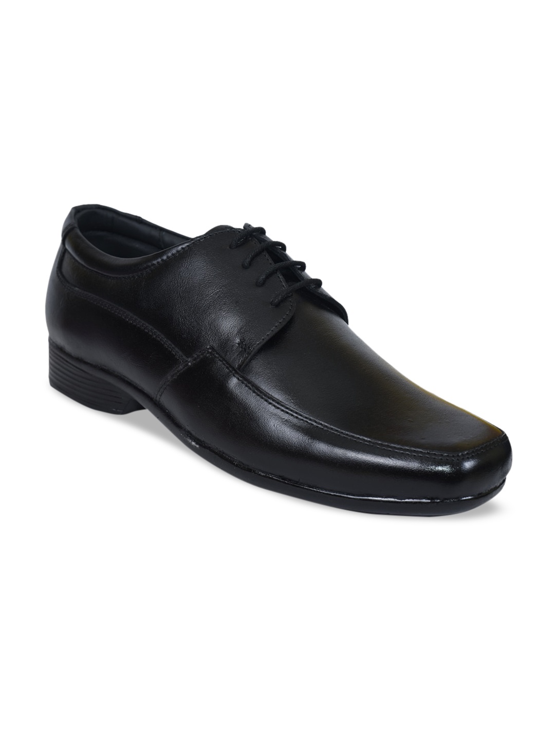 

Ajanta Men Black Solid Leather Formal Derbys