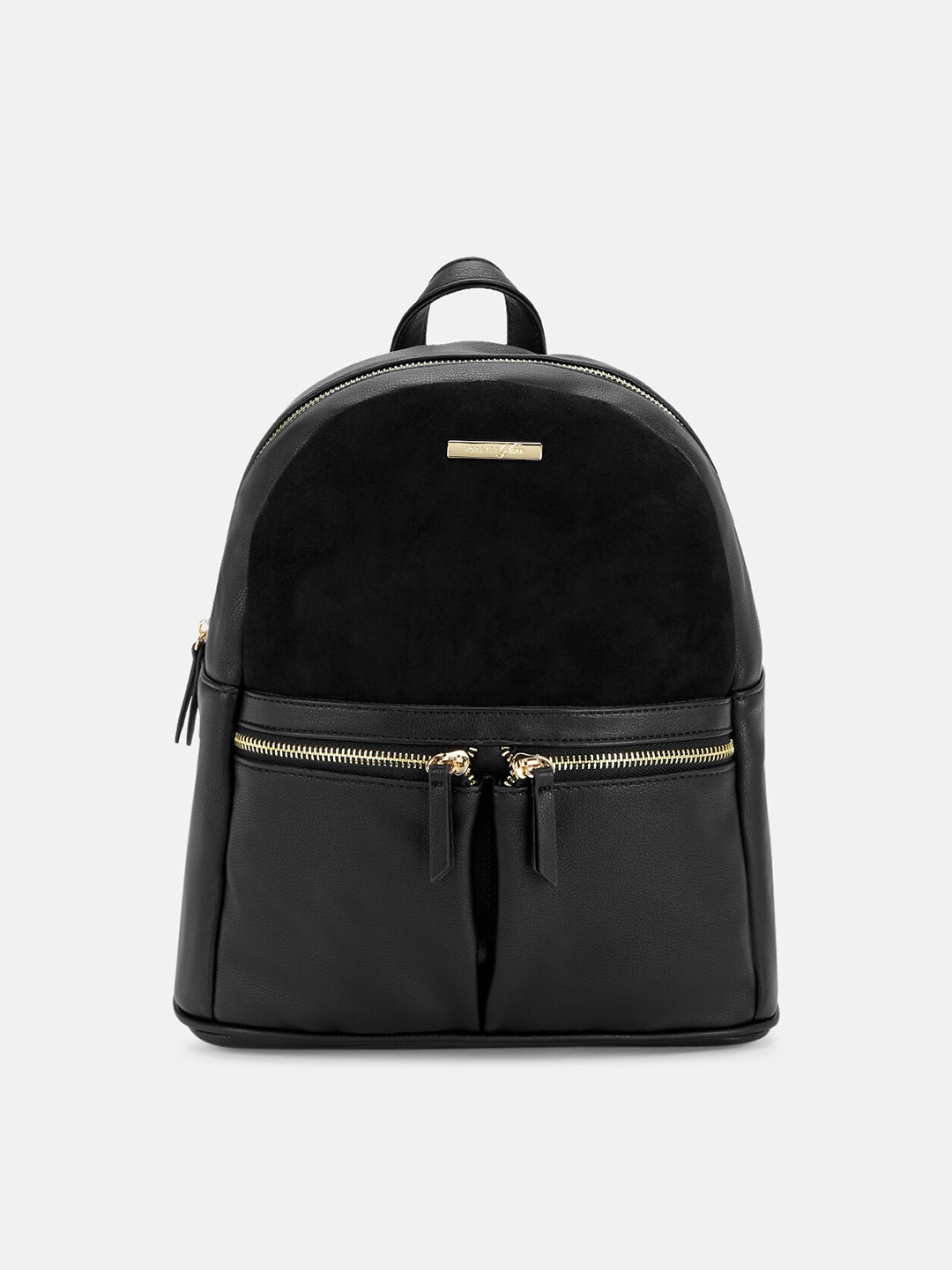 

Forever Glam by Pantaloons Women Black & Gold-Toned Backpack