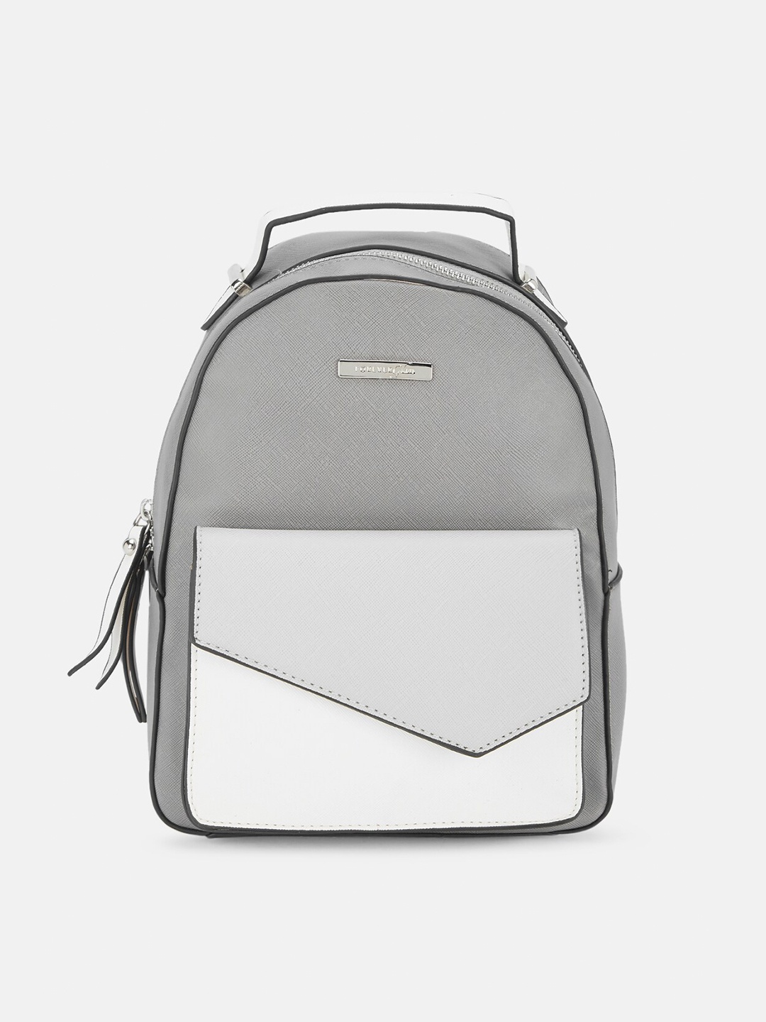 

Forever Glam by Pantaloons Women Grey & White Colorblocked Backpack