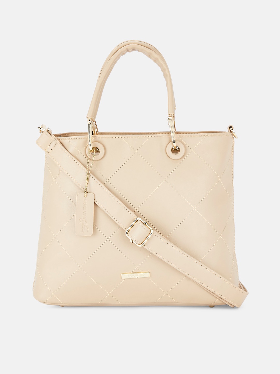 

Forever Glam by Pantaloons Women Beige Geometric Shopper Handheld Bag