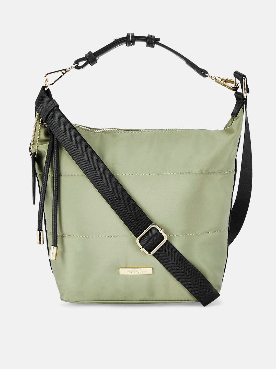 

Forever Glam by Pantaloons Olive Green Structured Hobo Bag