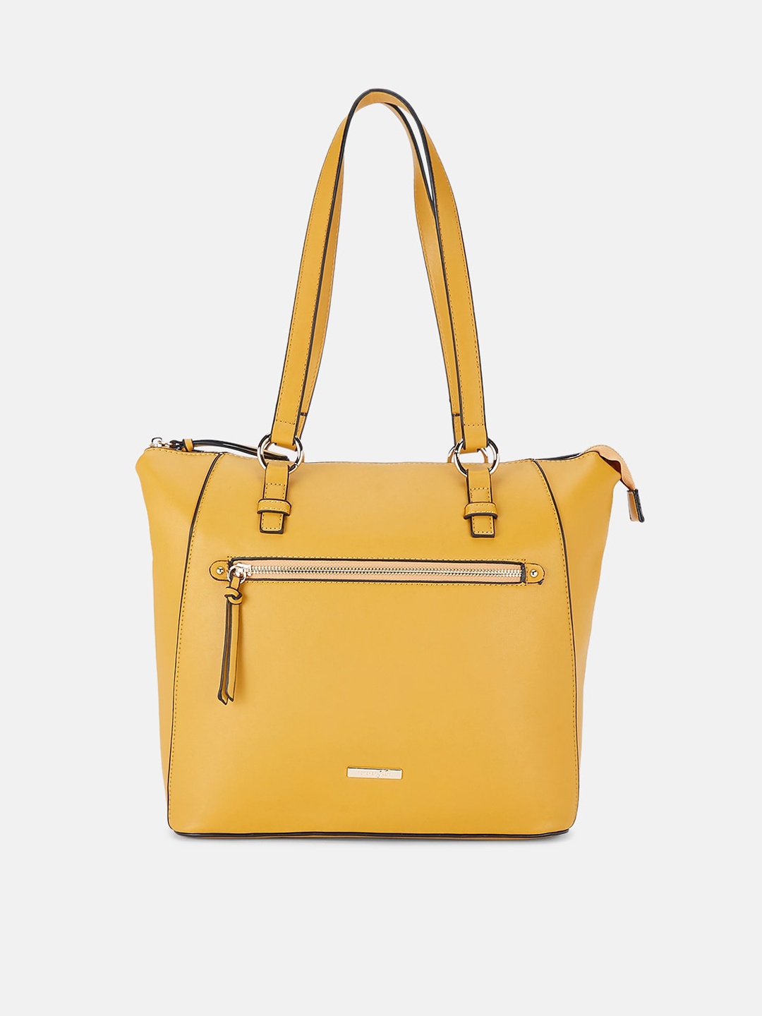 

Forever Glam by Pantaloons Mustard Structured Shoulder Bag with Tasselled