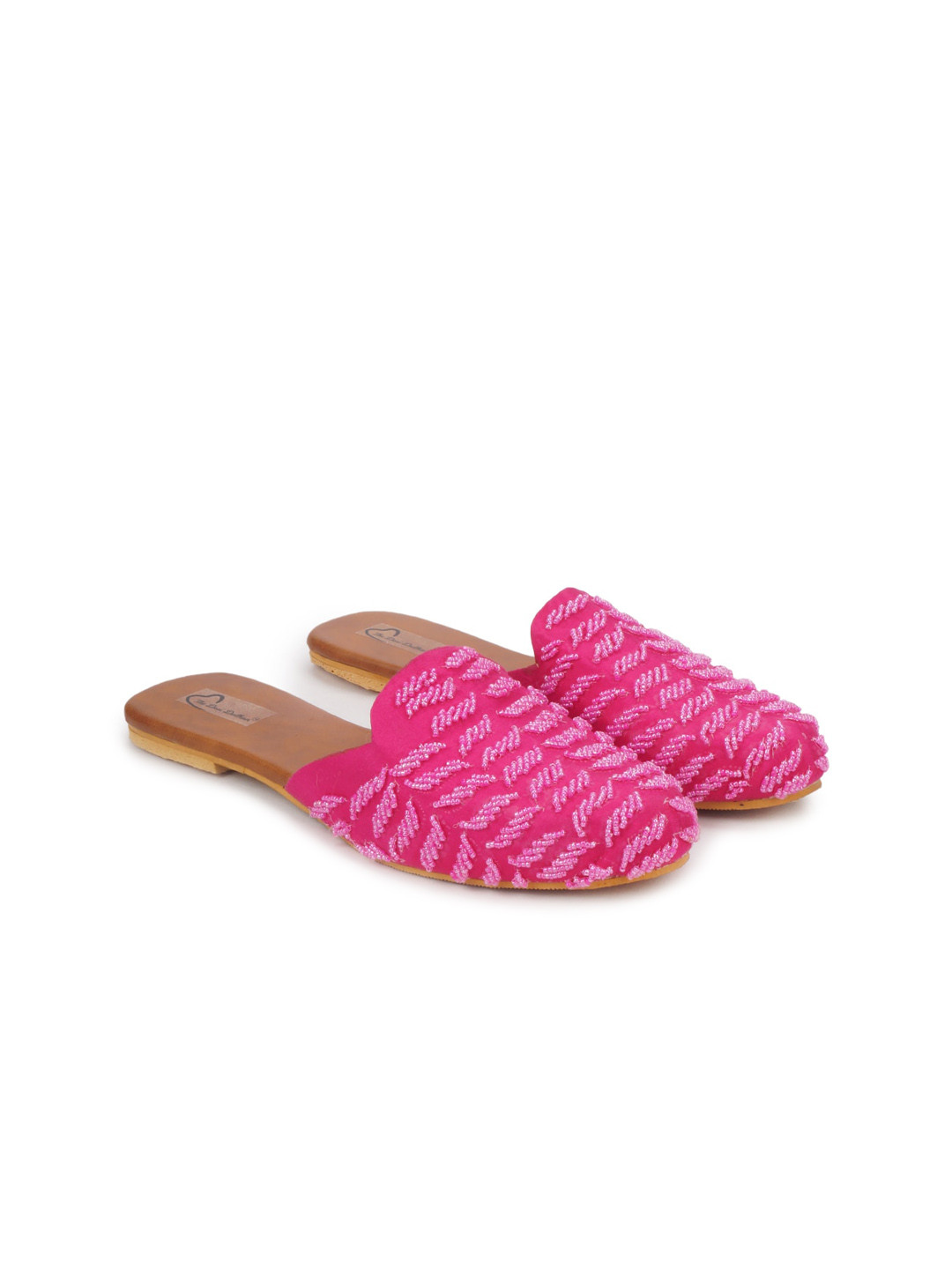

The Desi Dulhan Women Pink Embroidered Ethnic Mules