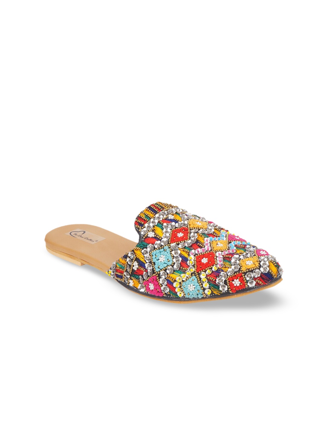

The Desi Dulhan Women Multicoloured Embroidered Ethnic Mules, Multi
