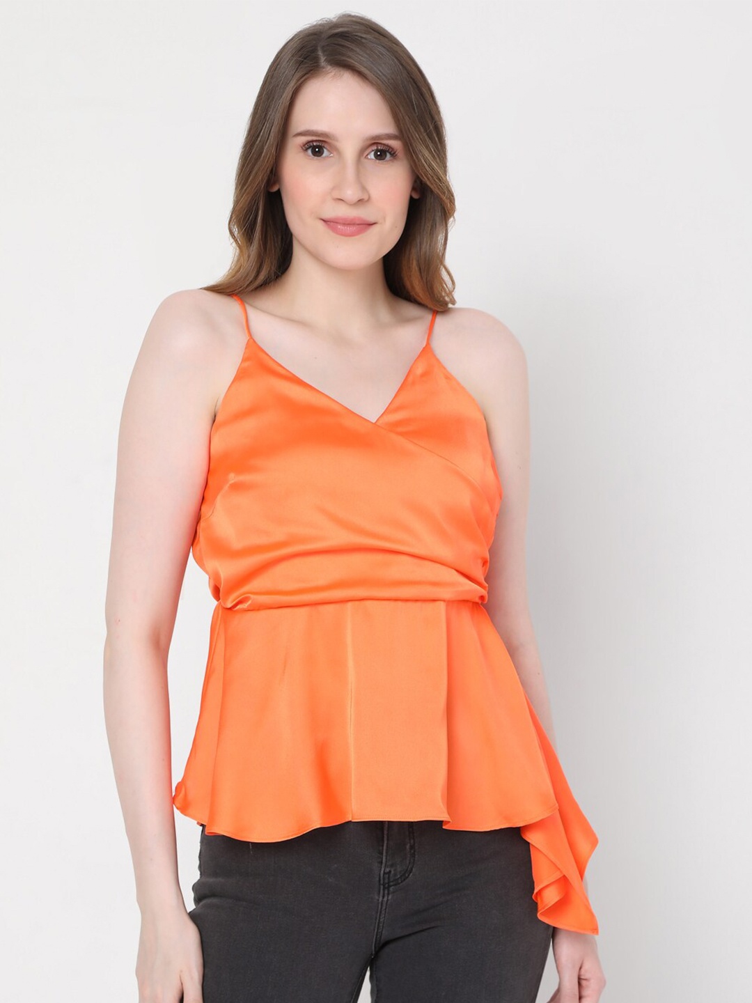 

Vero Moda Women Orange Cinched Waist Top