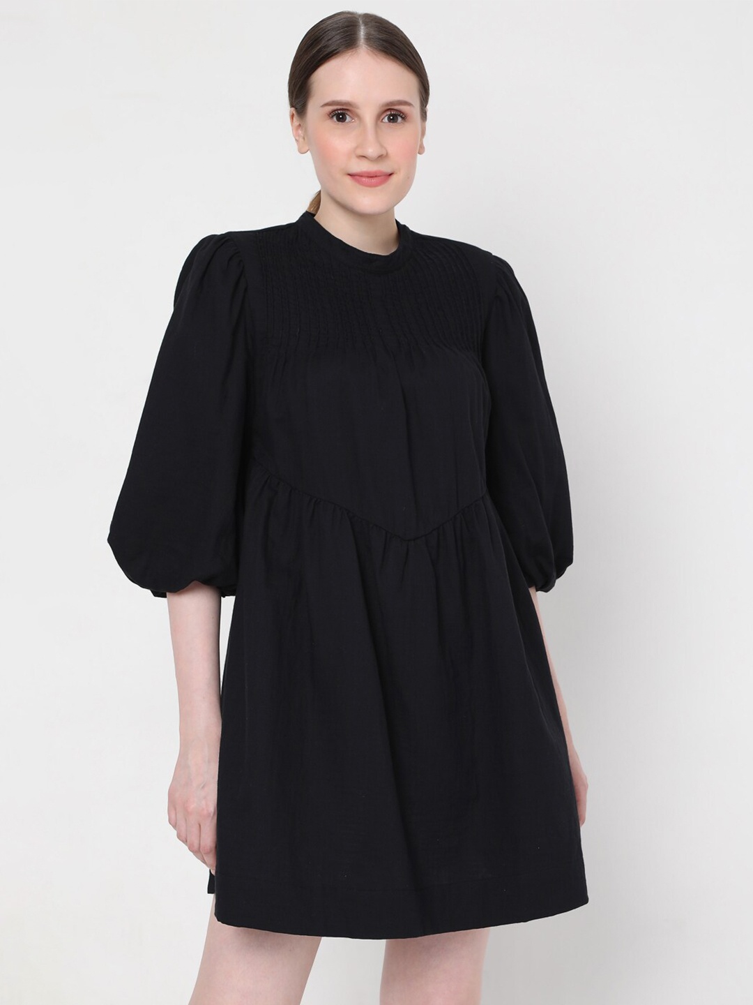 

Vero Moda Black Cotton A-Line Dress