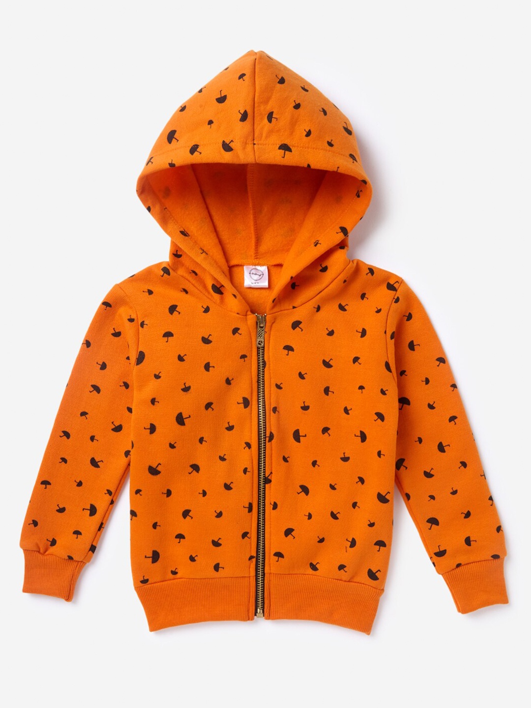 

K&U Girls Orange Printed Sweatshirt