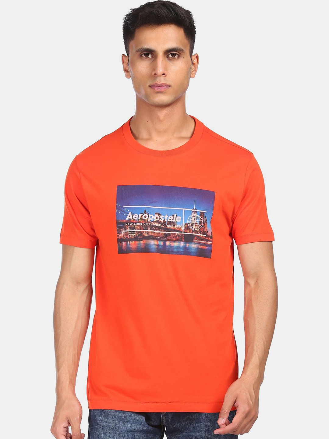 

Aeropostale Men Orange T-shirt