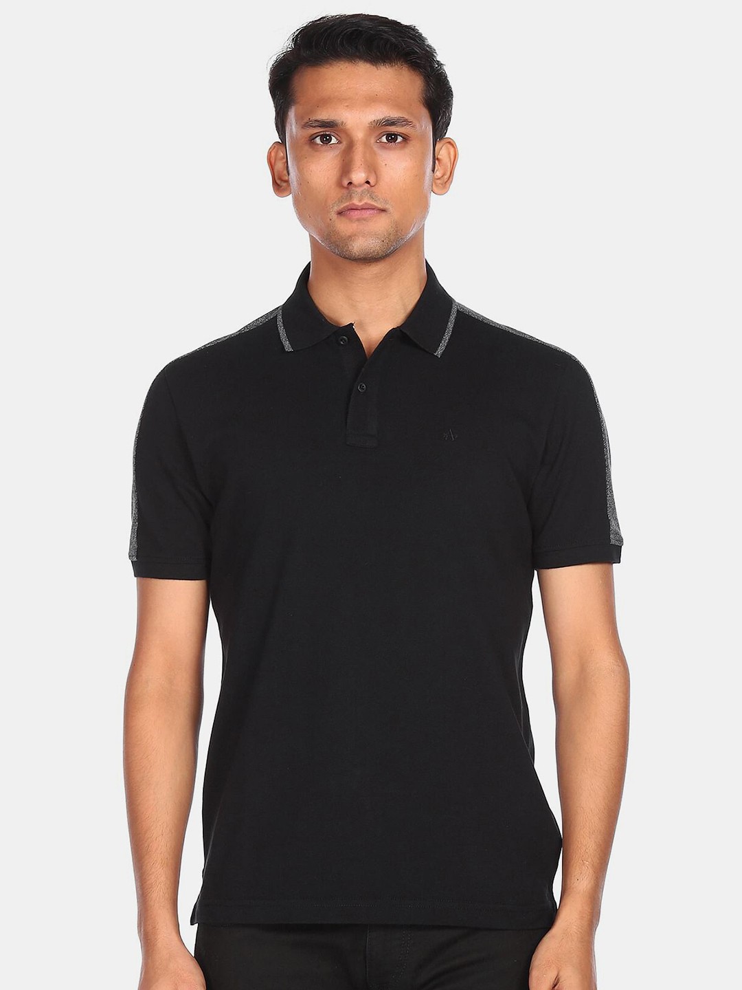 

Arrow Sport Men Black Polo Collar T-shirt