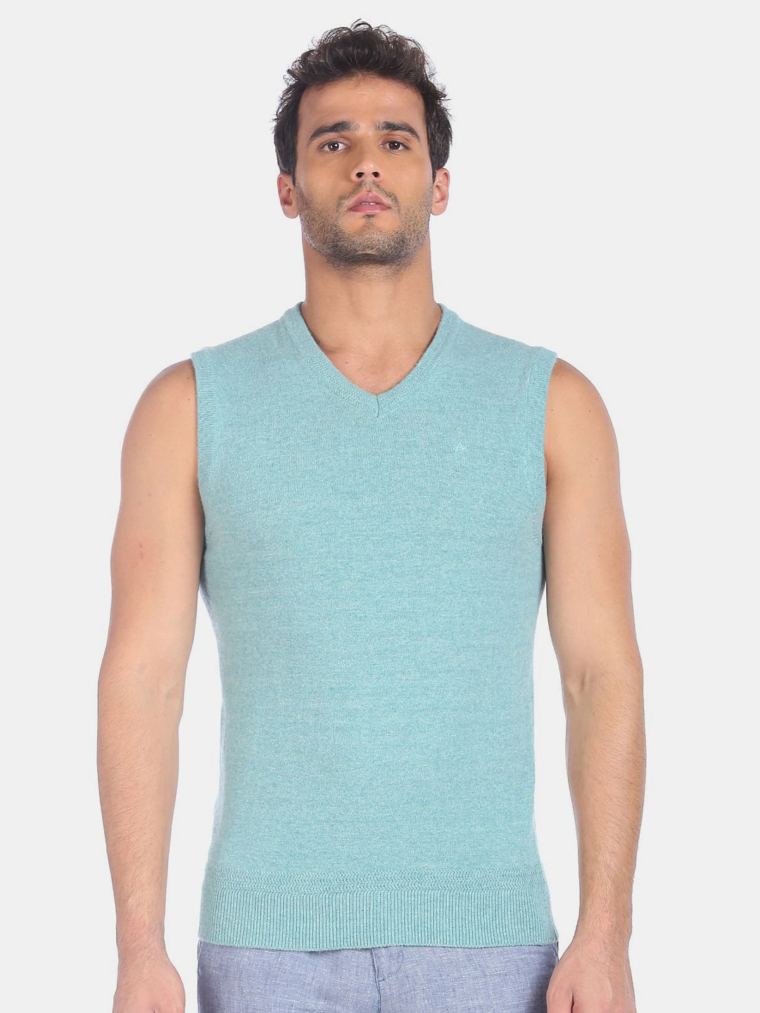 

Arrow Sport Men Blue Wool Sweater Vest