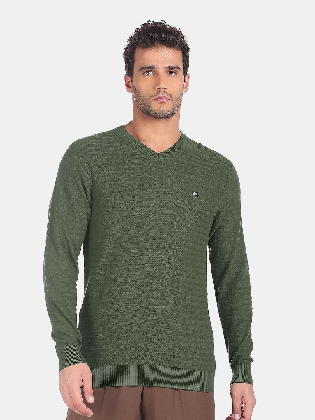 

Arrow Sport Men Green Pure Cotton Pullover