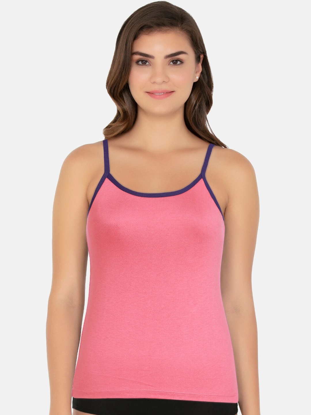 

Amante Women Pink Solid Pure Cotton Camisole