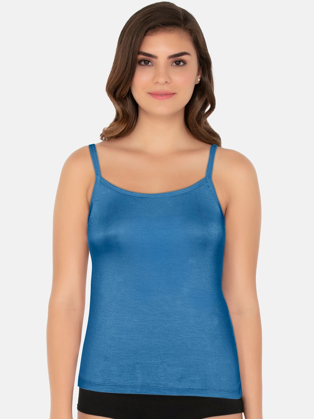 

Amante Women Blue Solid Pure Cotton Camisole