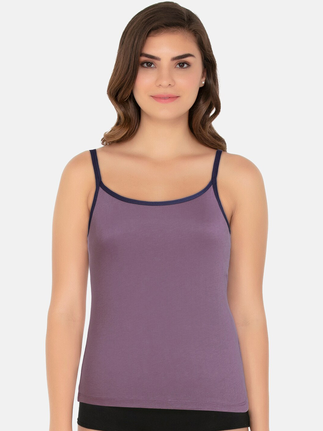 

Amante Women Purple Solid Pure Cotton Camisole