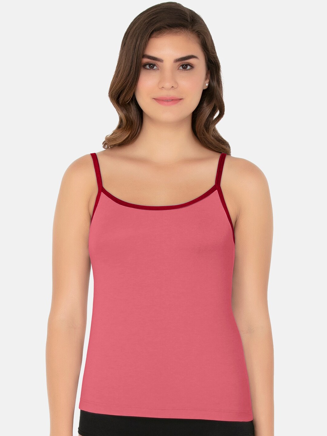 

Amante Women Pink Solid Pure Cotton Camisoles