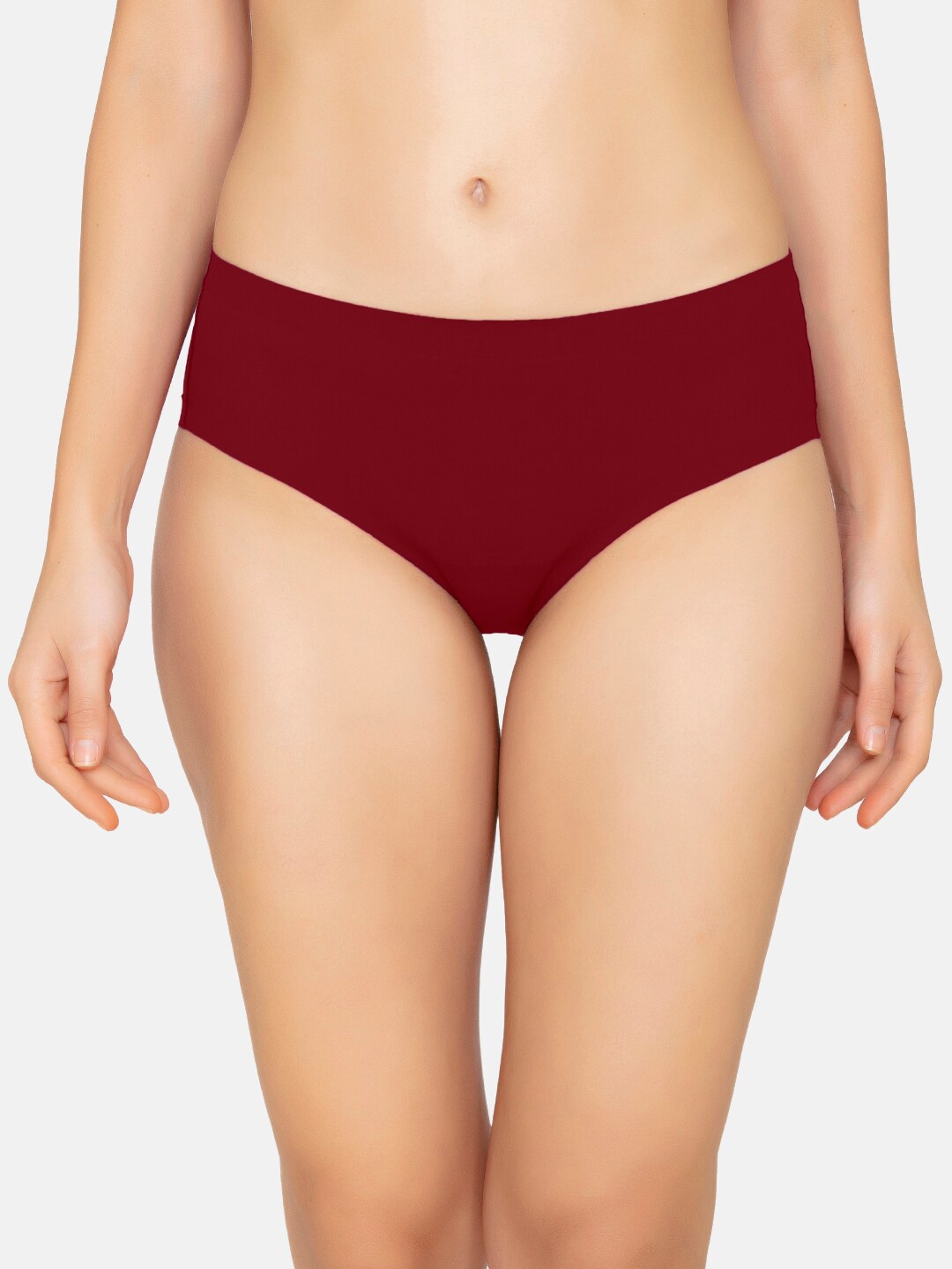 

Amante Women Solid Low Rise Seamless Vanish Hipster Brief - PAN11412, Maroon