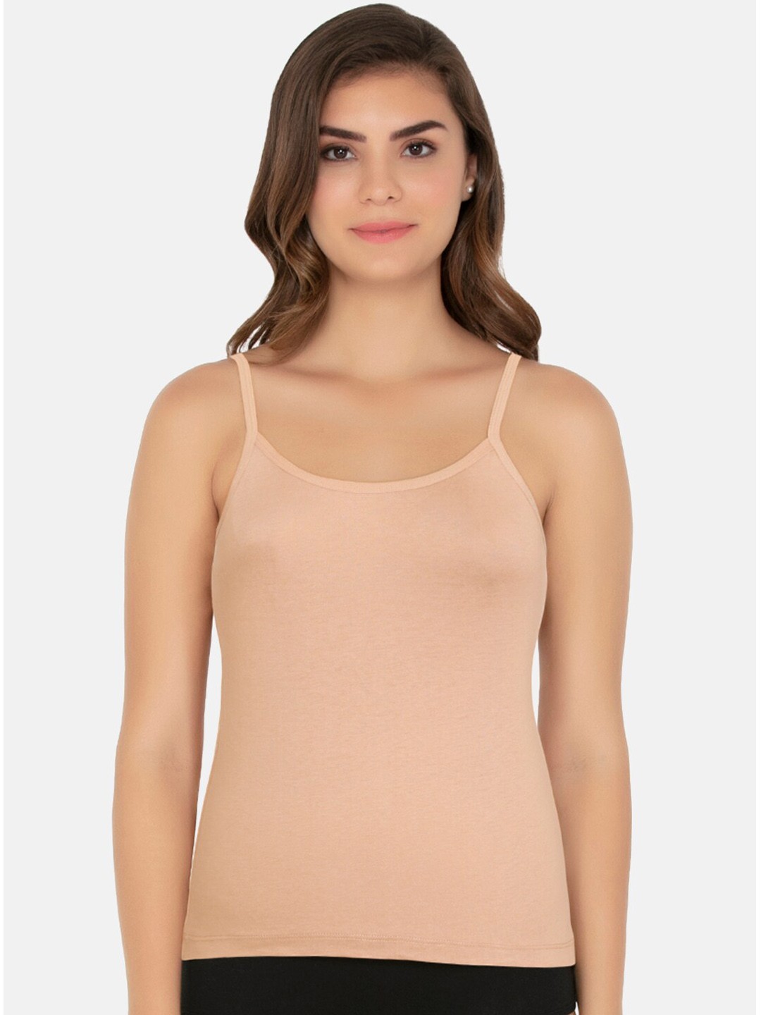 

Amante Women Beige Solid Pure Cotton Camisole