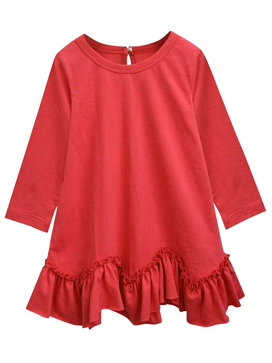 

A.T.U.N. Girls Red Cotton A-Line Dress