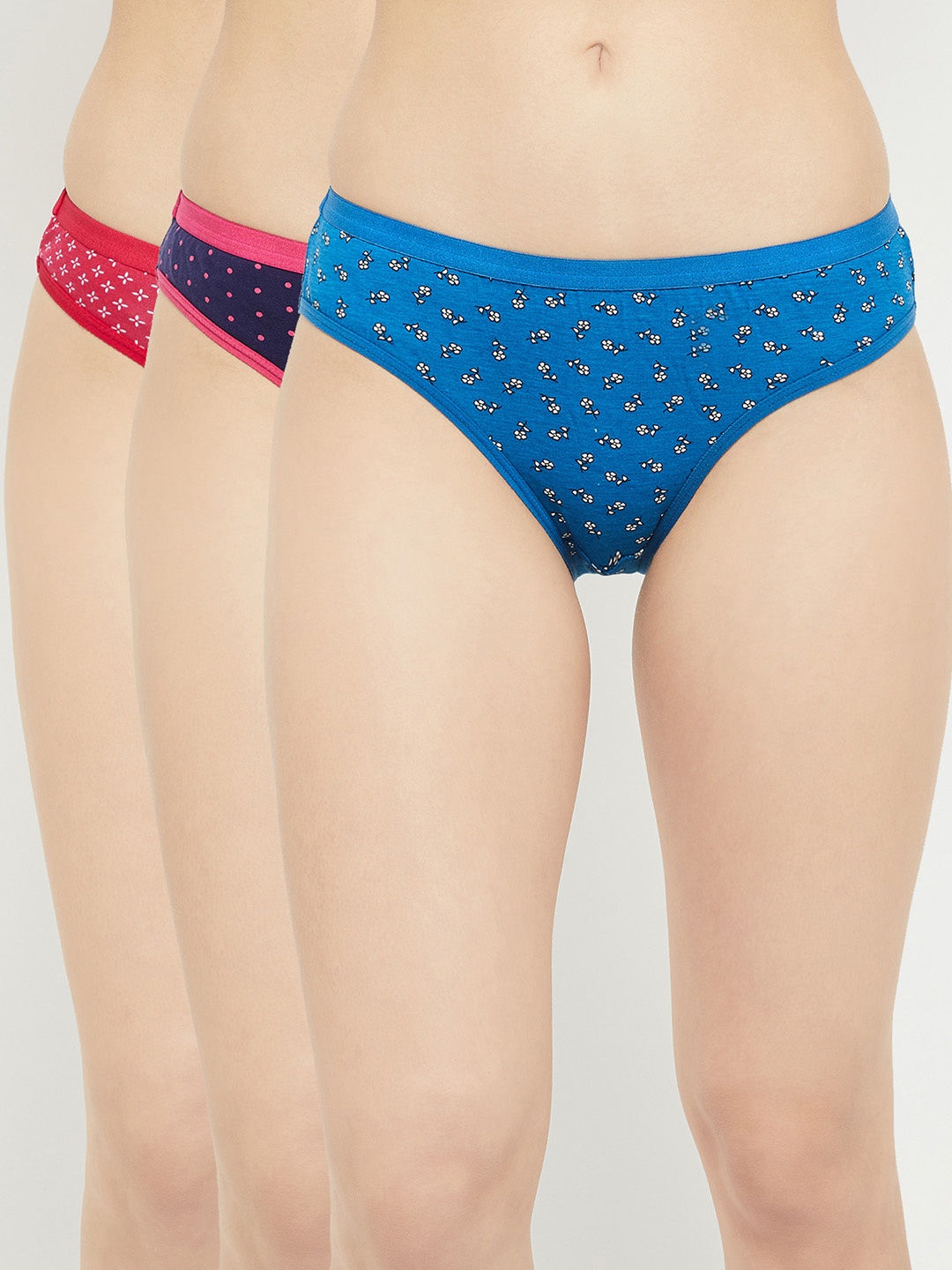 

max Women Pack of 3 Printed Cotton Basic Briefs FKBK02NAVY, Navy blue