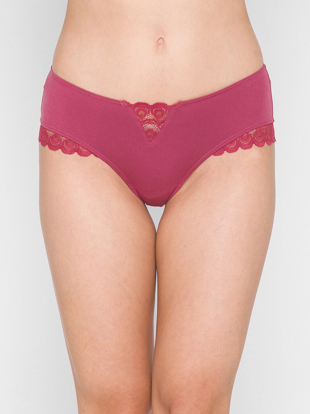 

Candyskin Women Mauve Solid Lace Bikini Briefs