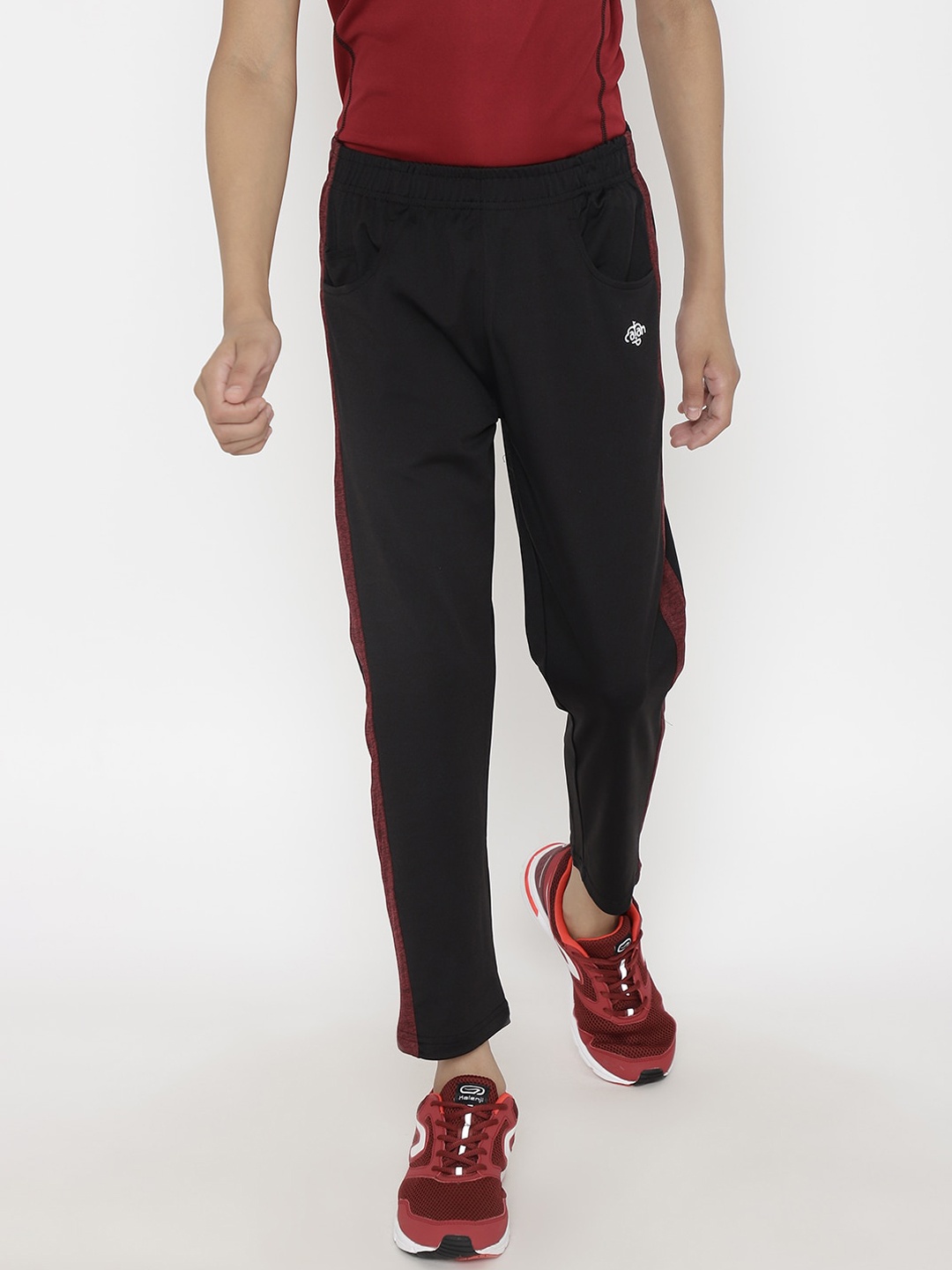 

CHIMPRALA Kids Boys Black Solid Dry Fit Track Pants