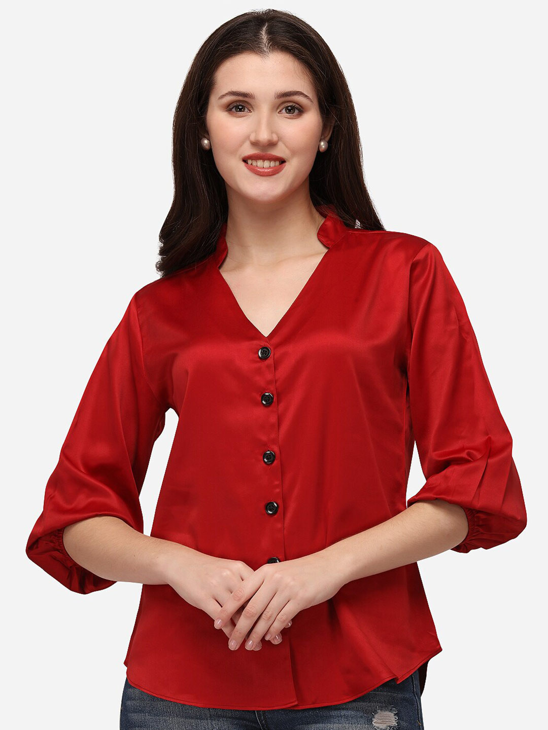 

Smarty Pants Women Red Semiformal Shirt