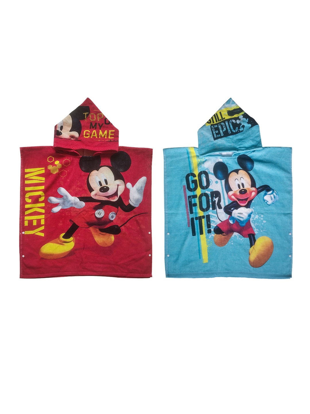 

Disney Unisex Kids Mickey Mouse Hooded Bath Towel Pack of 2, Multi