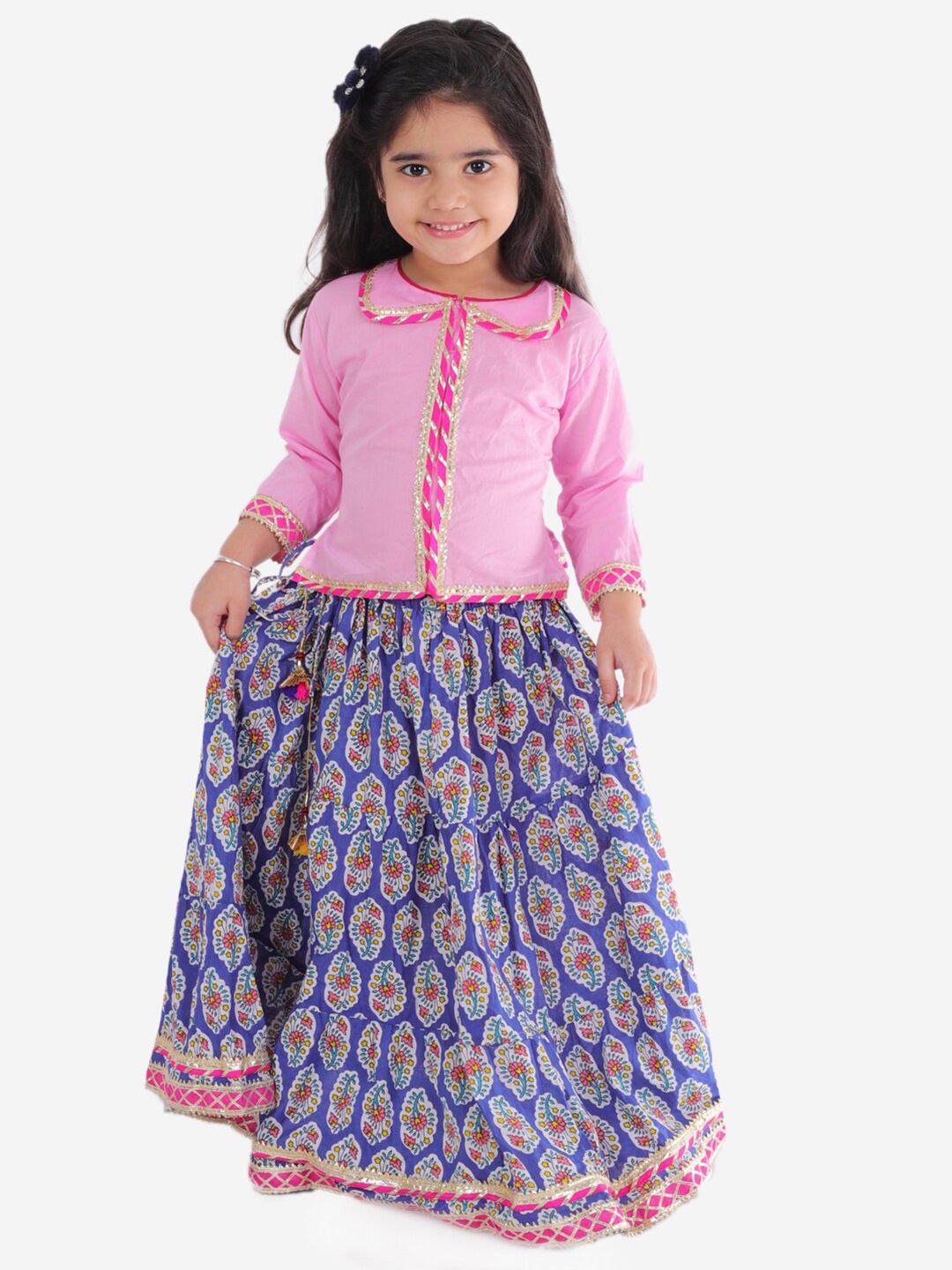 

KID1 Girls Pink Embellished Ready to Wear Lehenga &