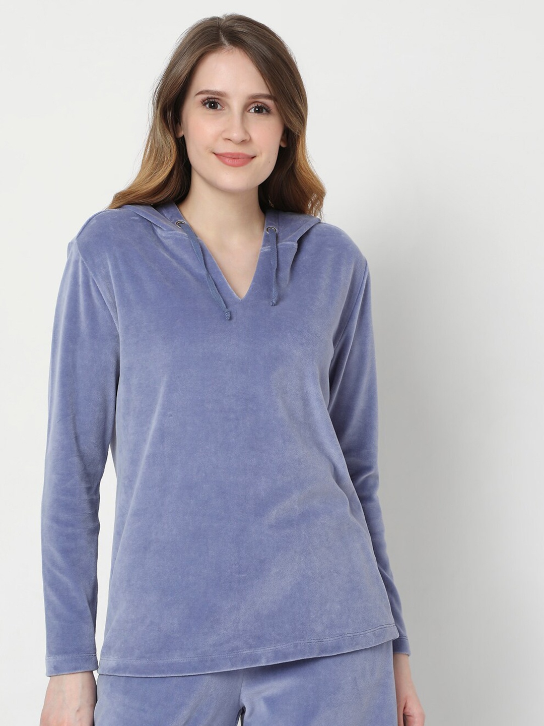 

Vero Moda Women Blue Hooded Sweatshirt