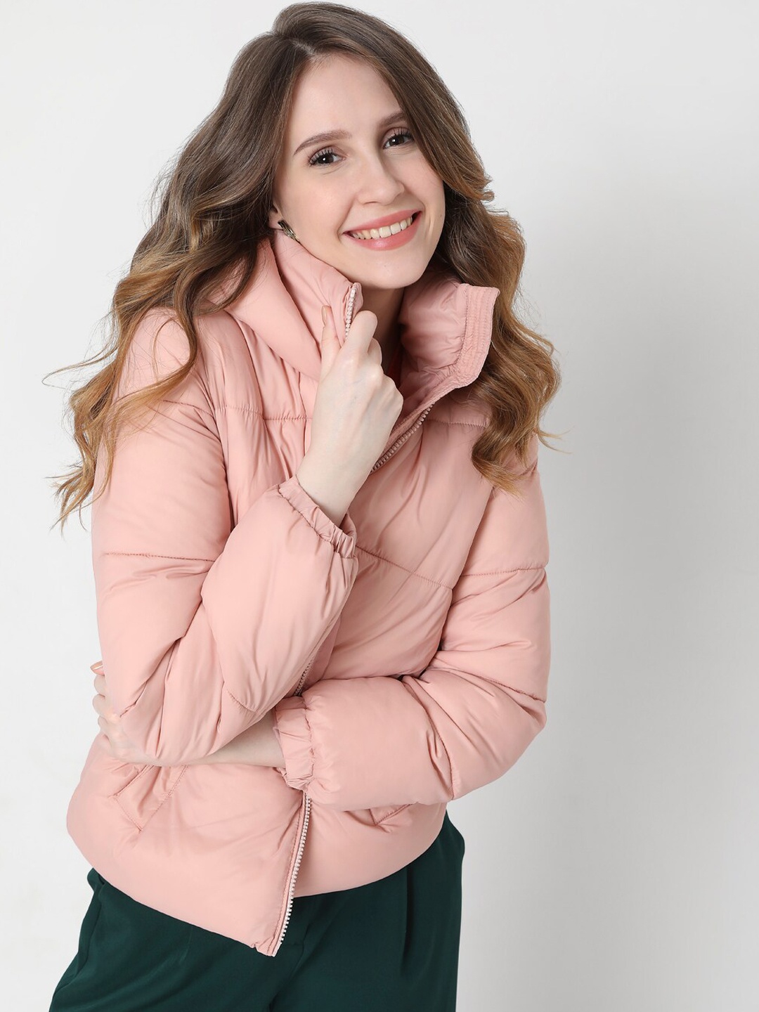 

Vero Moda Women Pink Longline Puffer Jacket