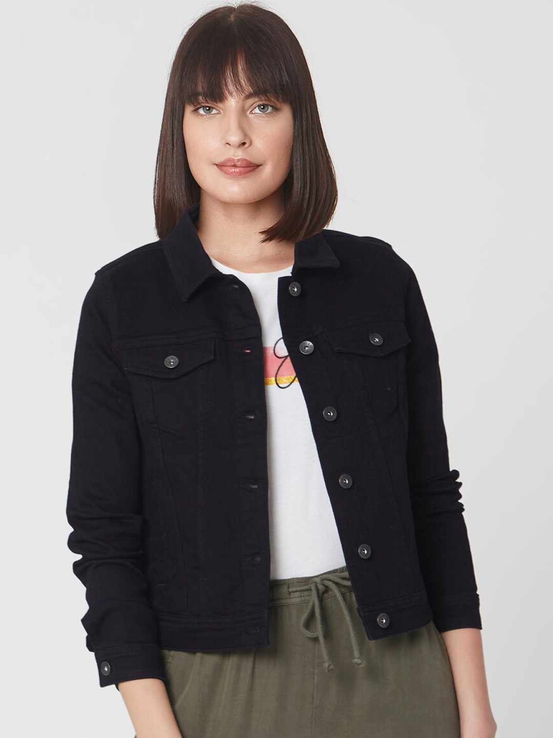 

Vero Moda Women Black Longline Open Front Jacket