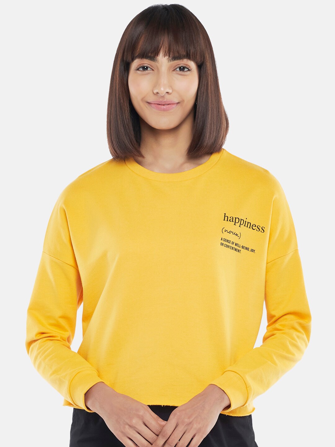 

Honey by Pantaloons Women Yellow Sweatshirt