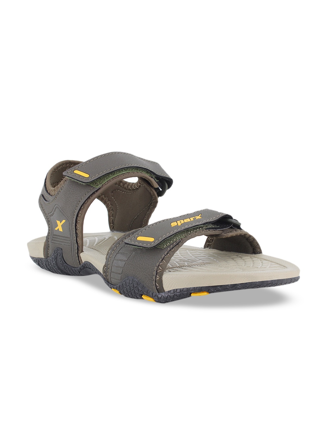 

Sparx Men Olive Green & Yellow Floater Sandals