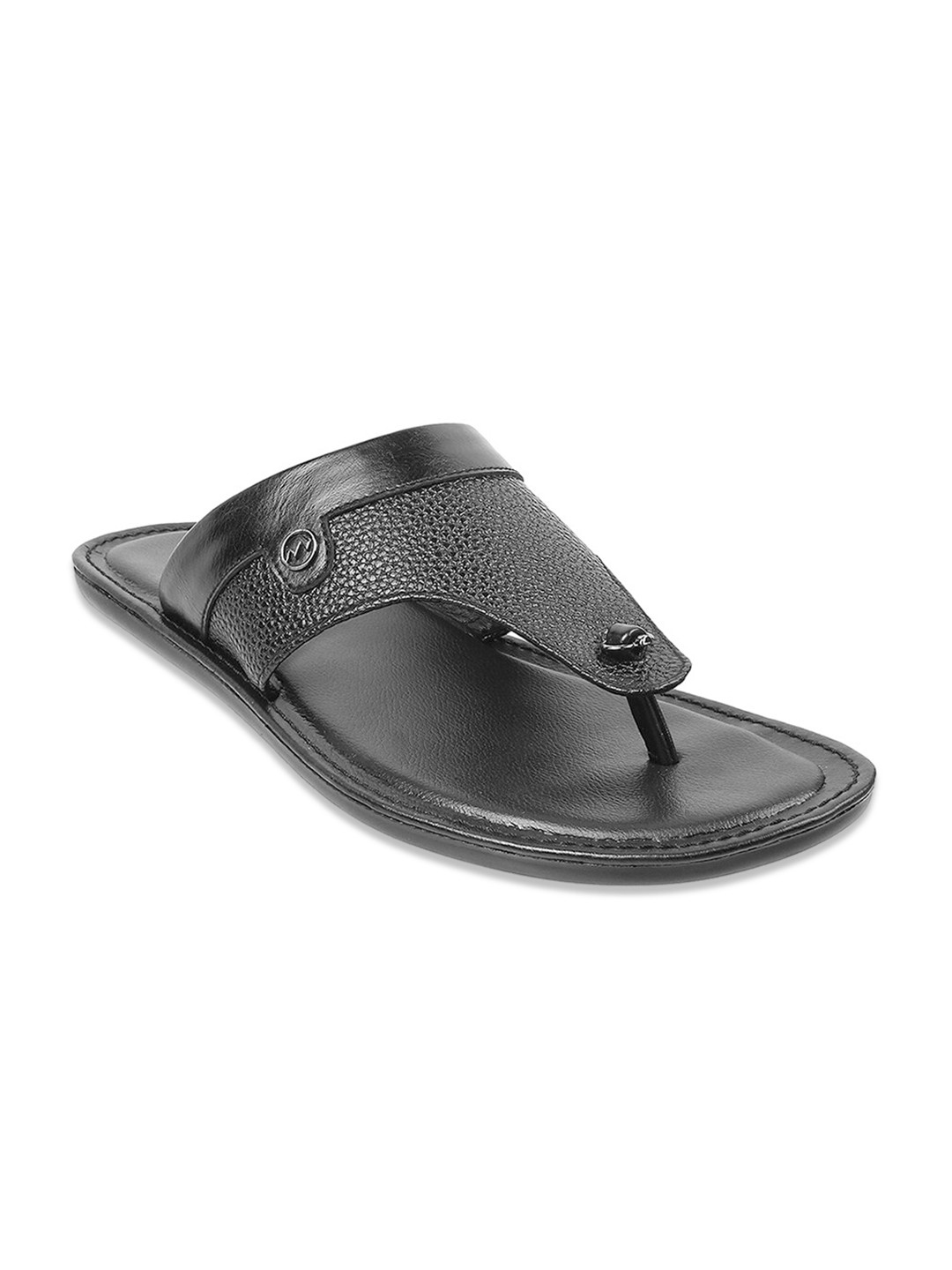 

Metro Men Black Leather Comfort Sandals
