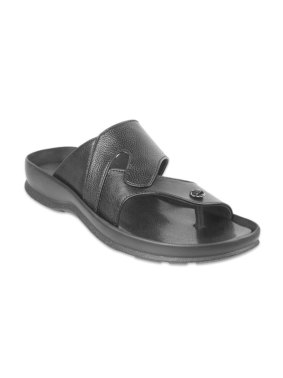 

Mochi Men Black Leather Comfort Sandals