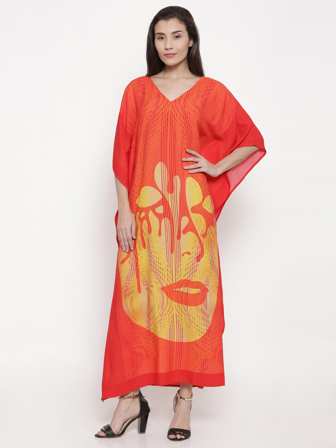 

The Kaftan Company Orange Kaftan Maxi Dress