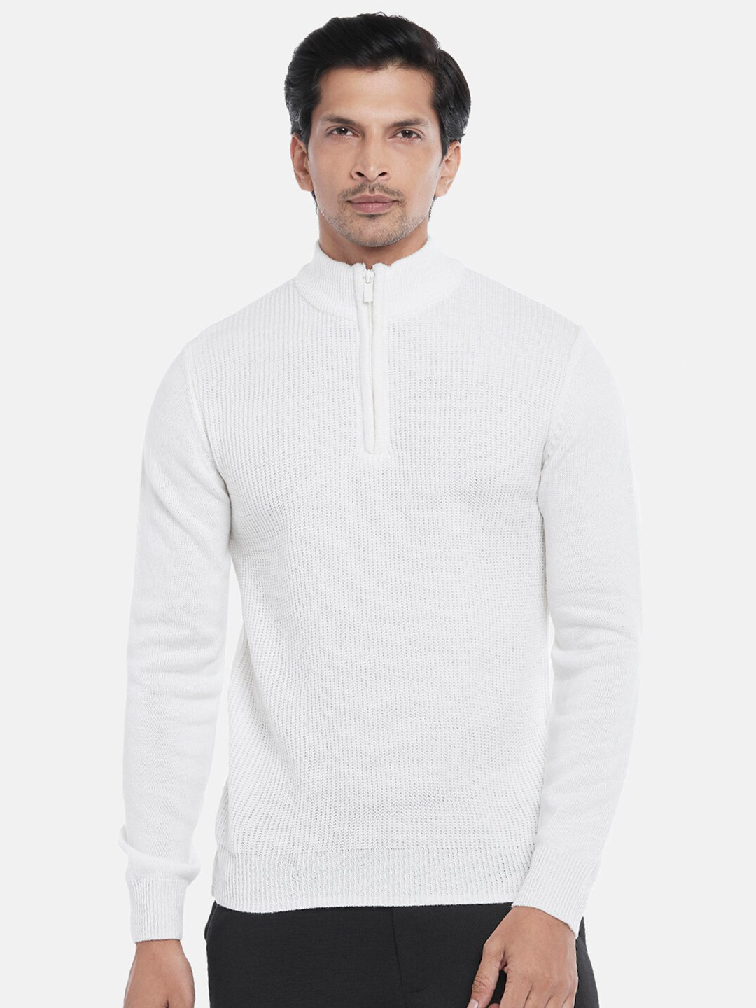 

BYFORD by Pantaloons Men Off White Acrylic Pullover